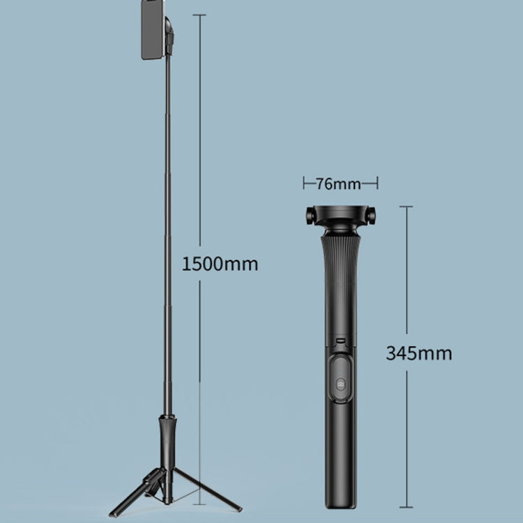 Treppiede per selfie stick allungabile per telefono magnetico da 1,5 m con telecomando wireless, ws-22001- 4