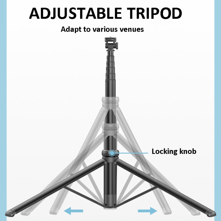 Selfie Stick con treppiede in metallo da 2 m con 4 interfacce di espansione per la fotocamera del telefono, Only Tripod
