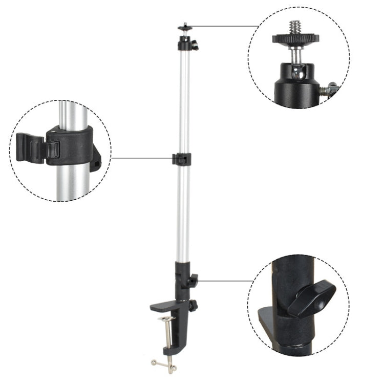 Supporto per foto da soffitto con tubo in alluminio per telefono cellulare con asta telescopica per streaming live con clip a C per telefono cellulare, Bracket+Phone Clip