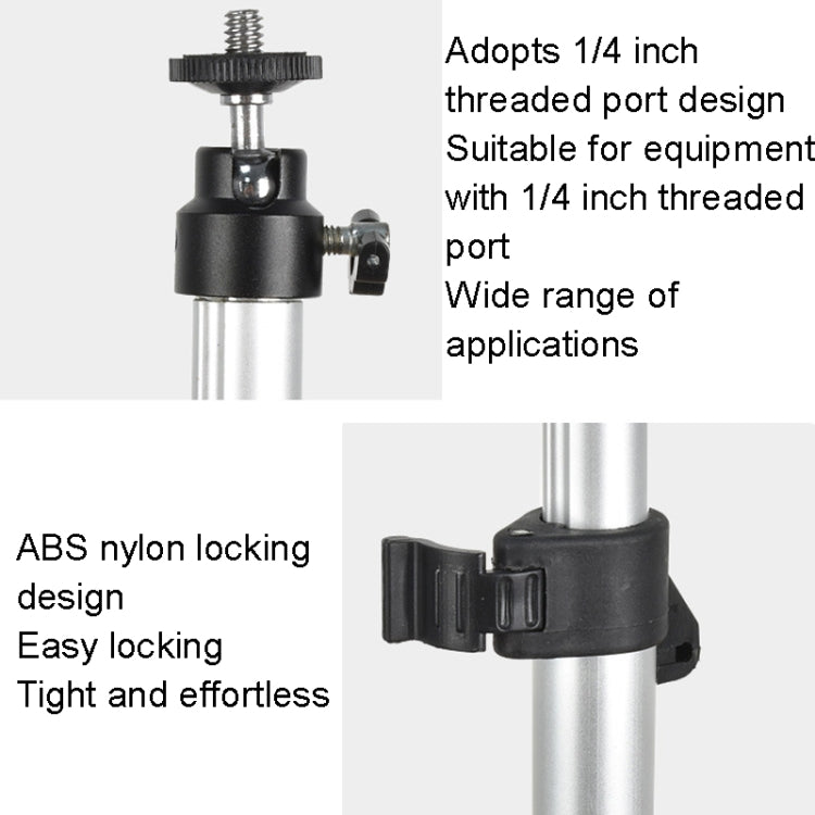 Supporto per foto da soffitto con tubo in alluminio per telefono cellulare con asta telescopica per streaming live con clip a C per telefono cellulare, Bracket+Phone Clip