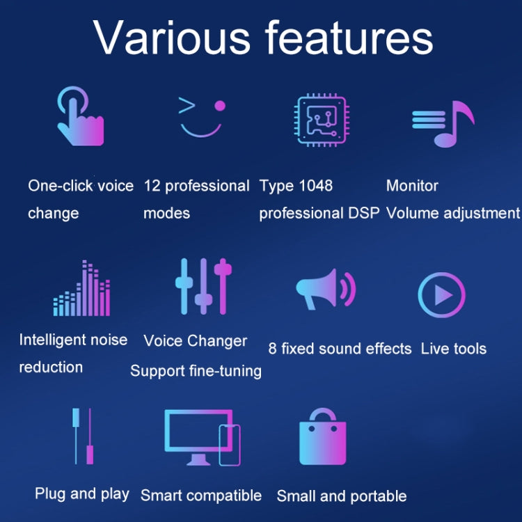 S9 Telefono cellulare Computer Scheda audio dal vivo Cambia voce Gioco Karaoke Registrazione Trasformatore audio, S9