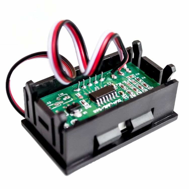 Terminale voltmetro CC a 3 fili 0V-30V Accessori voltmetro digitale LED da 0,56 pollici Protezione connessione inversa, Red, Blue, Green