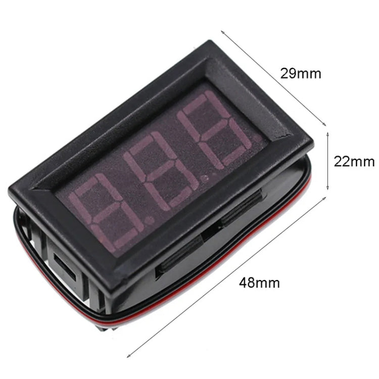 Terminale voltmetro CC a 3 fili 0V-30V Accessori voltmetro digitale LED da 0,56 pollici Protezione connessione inversa, Red, Blue, Green