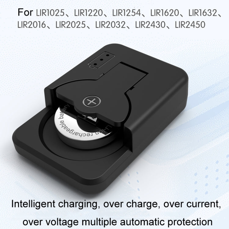 Caricabatterie universale per batteria a bottone LIR2032/2450 da 4,2 V, RSC-X2-2 White, RSC-X2-2 Black