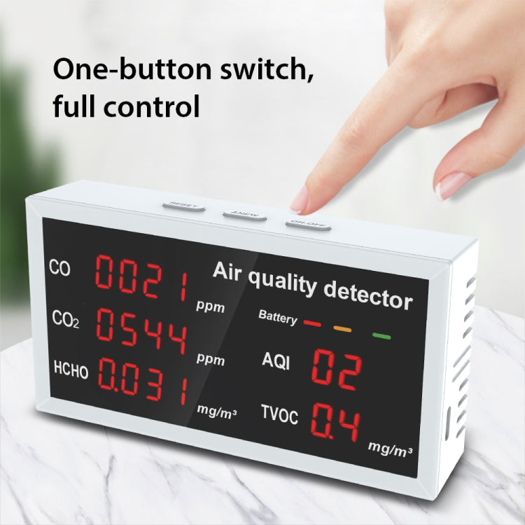 Rilevatore di formaldeide TVOC portatile per interni domestici 5 in 1, 5-in-1(Light Gray), 5-in-1(White)