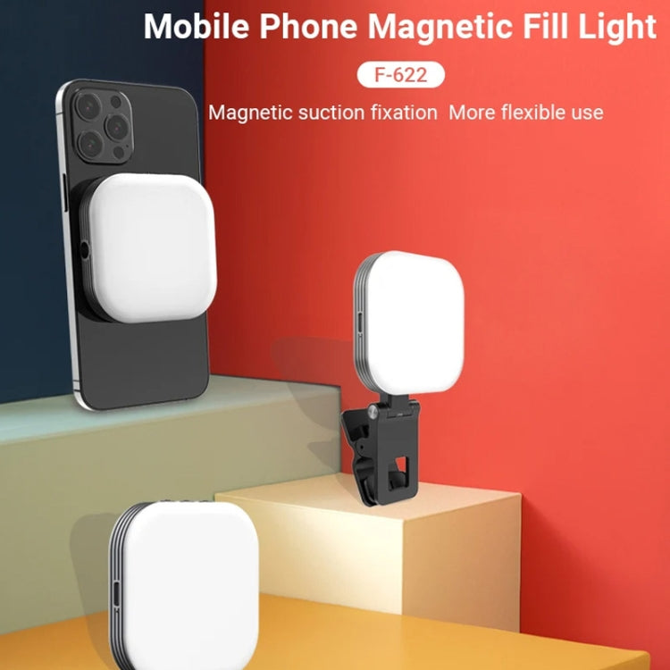 Mini luce di riempimento magnetica ricaricabile con temperatura tricolore per selfie, F-622