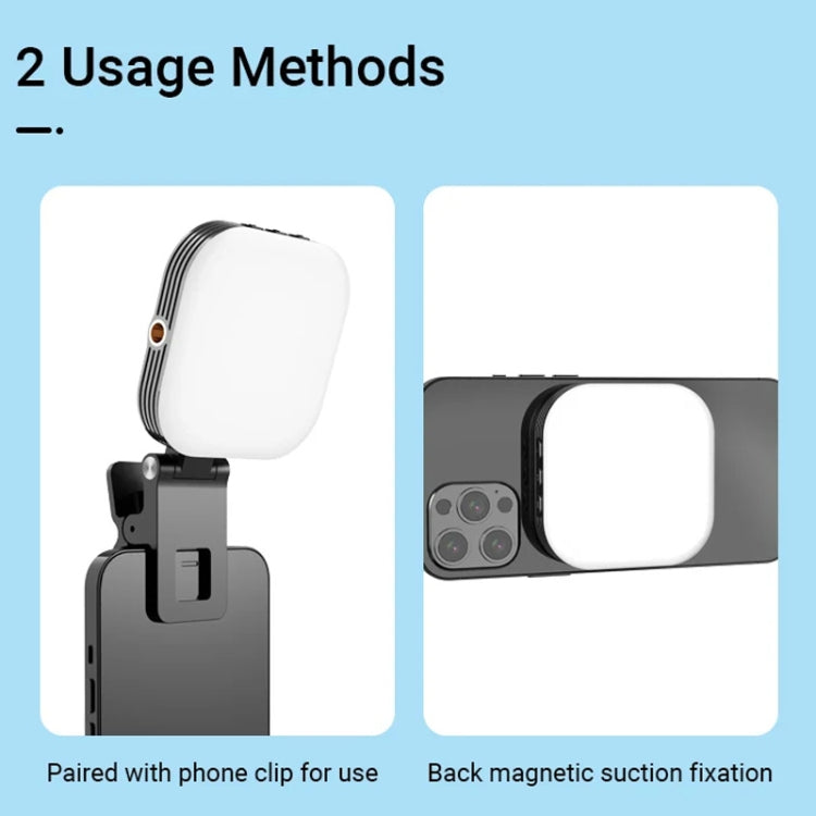 Mini luce di riempimento magnetica ricaricabile con temperatura tricolore per selfie, F-622