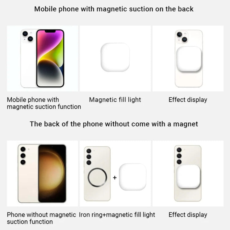 Mini luce di riempimento magnetica ricaricabile con temperatura tricolore per selfie, F-622