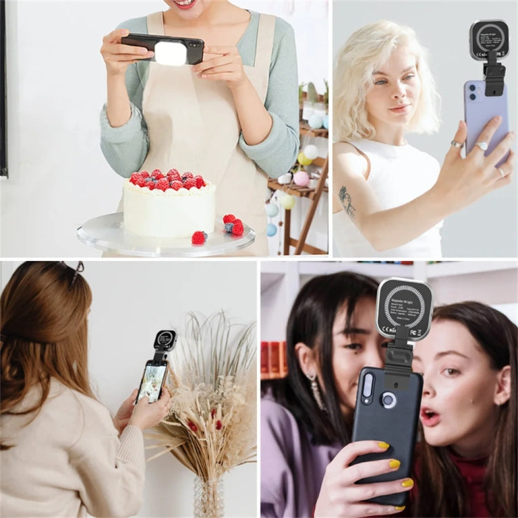Mini luce di riempimento magnetica ricaricabile con temperatura tricolore per selfie, F-622