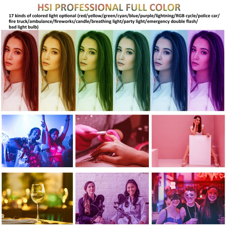 Lampada fotografica RGB a luce di riempimento con clip per telefono pieghevole nascosta e interfaccia Cold Shoe, F-615