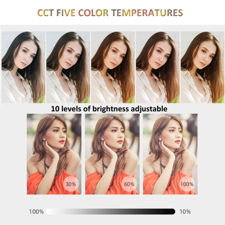 Lampada fotografica RGB a luce di riempimento con clip per telefono pieghevole nascosta e interfaccia Cold Shoe, F-615