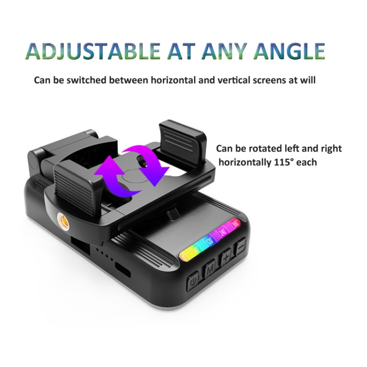 Lampada fotografica RGB a luce di riempimento con clip per telefono pieghevole nascosta e interfaccia Cold Shoe, F-615
