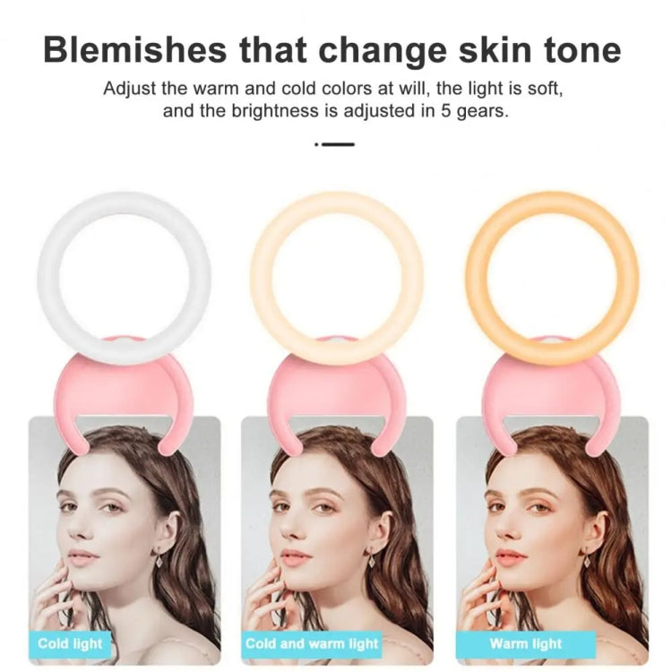 Lampada per schermo sbloccata con clip a mezzo anello, luce di riempimento per telefono cellulare da 10 cm, F-100 Pink, F-100 White, F-100 Black