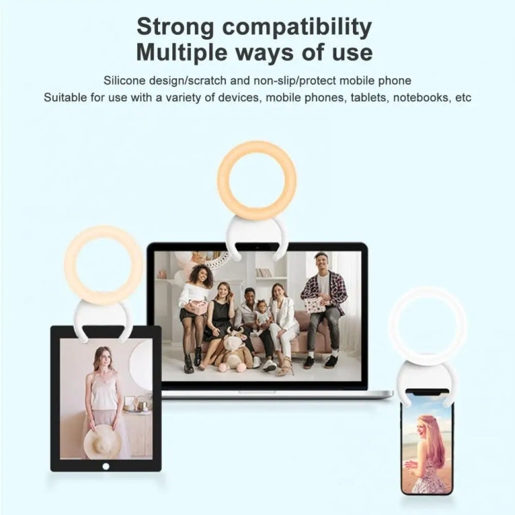 Lampada per schermo sbloccata con clip a mezzo anello, luce di riempimento per telefono cellulare da 10 cm, F-100 Pink, F-100 White, F-100 Black