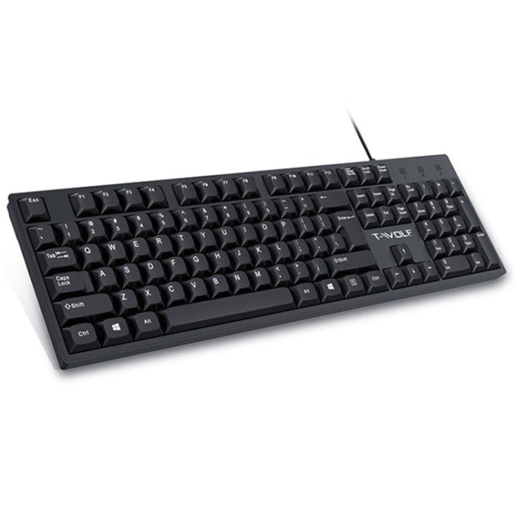 Tastiera cablata T-WOLF a 104 tasti USB per computer, casa e ufficio, T15