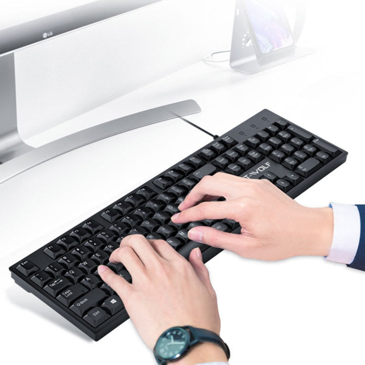 Tastiera cablata T-WOLF a 104 tasti USB per computer, casa e ufficio, T15