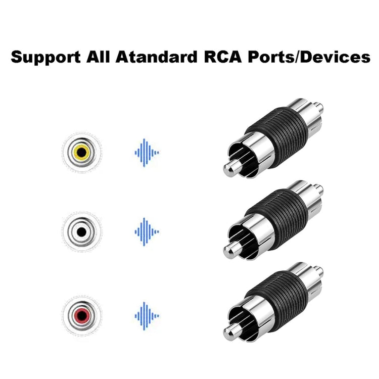 Adattatore audio per monitoraggio maschio dritto testa di loto RCA da 10 pezzi, RCA Male to RCA Male