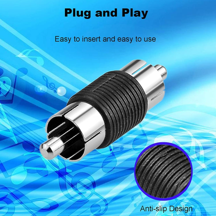 Adattatore audio per monitoraggio maschio dritto testa di loto RCA da 10 pezzi, RCA Male to RCA Male