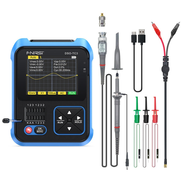 Tester per transistor LCR per oscilloscopio digitale portatile 3 in 1 FNIRSI, DSO-TC3 Standard, DSO-TC3 Upgrade
