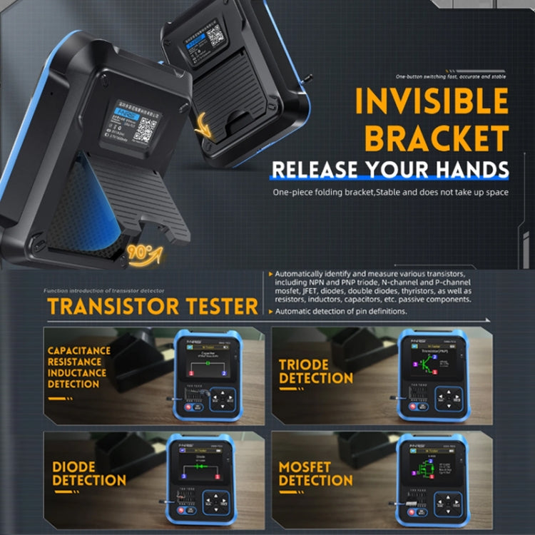 Tester per transistor LCR per oscilloscopio digitale portatile 3 in 1 FNIRSI, DSO-TC3 Standard, DSO-TC3 Upgrade