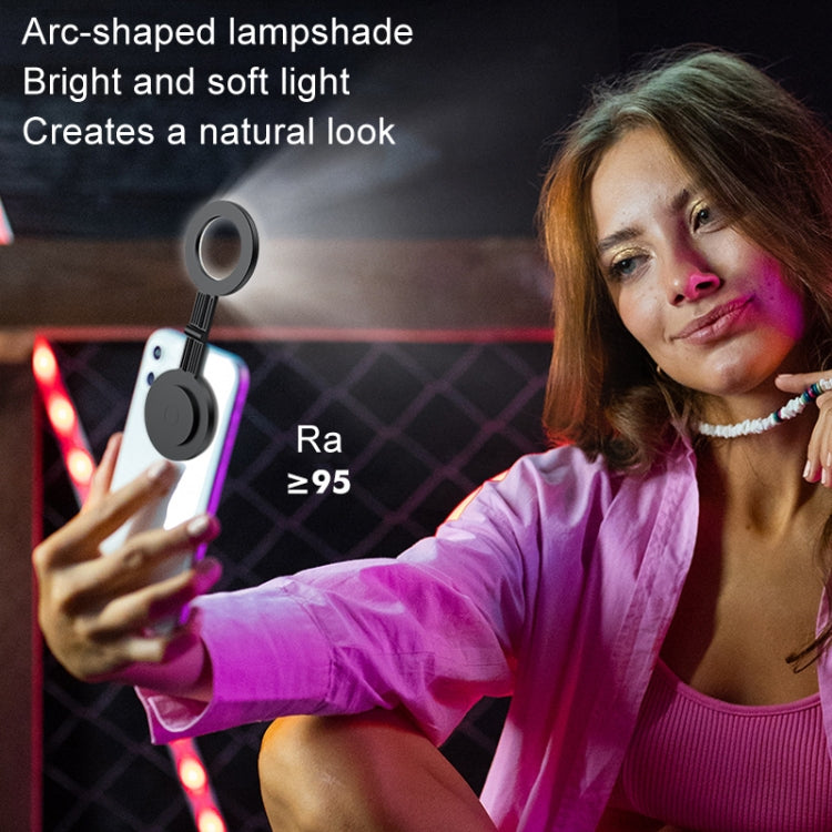 Lampada tascabile per foto portatile con luce di riempimento magnetica per telefono cellulare, White, Black