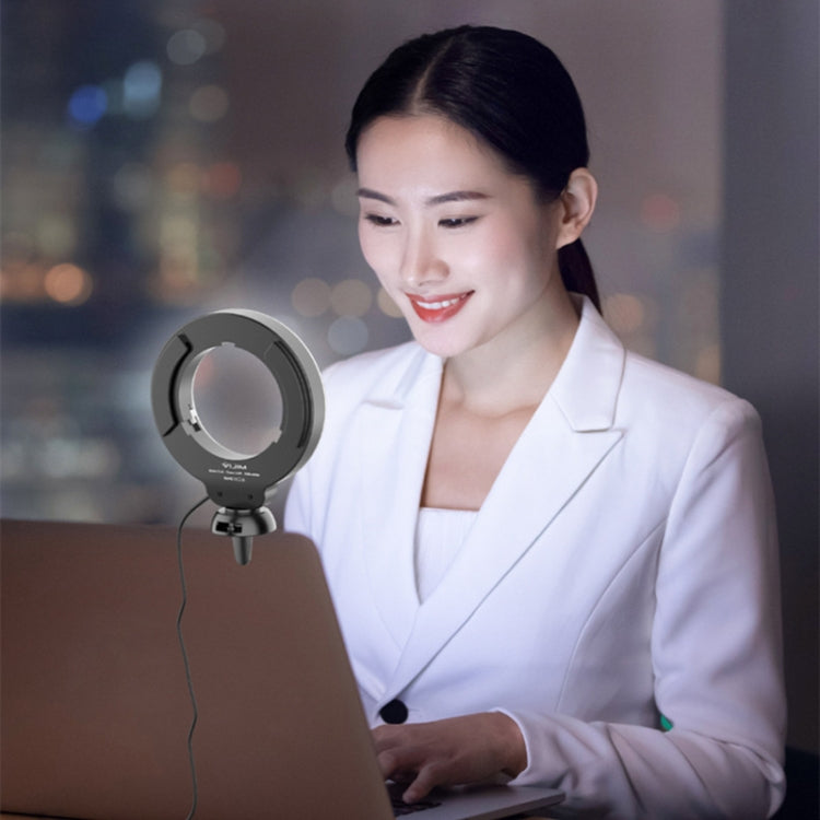 YRing48 Luce di riempimento dell'anello di bellezza dal vivo per videoconferenza con videocamera per laptop da 4 pollici e 48 LED, Clip Set, Clip with Tripod