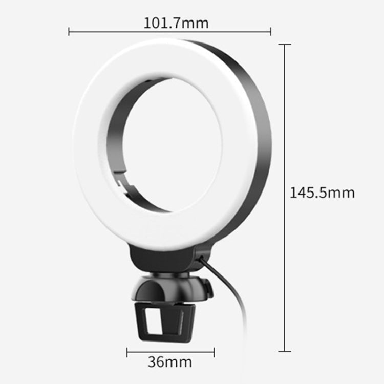 YRing48 Luce di riempimento dell'anello di bellezza dal vivo per videoconferenza con videocamera per laptop da 4 pollici e 48 LED, Clip Set, Clip with Tripod