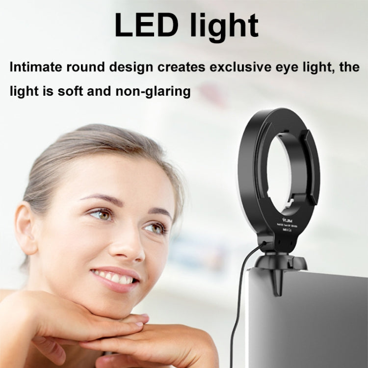 YRing48 Luce di riempimento dell'anello di bellezza dal vivo per videoconferenza con videocamera per laptop da 4 pollici e 48 LED, Clip Set, Clip with Tripod