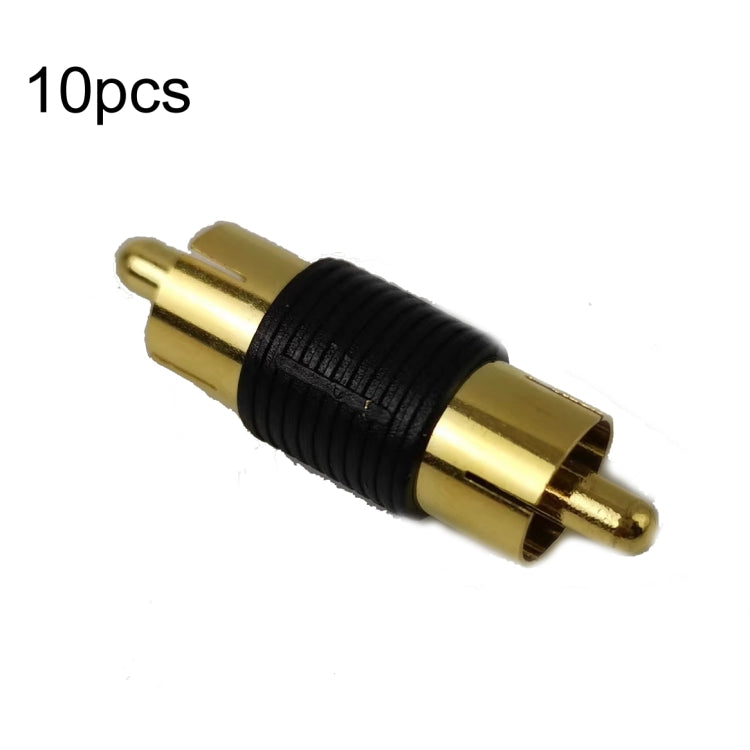 Adattatore audio AV maschio-maschio RCA Lotus placcato oro da 10 pezzi, Gold-plated RCA Male Red, Gold-plated RCA Male Black