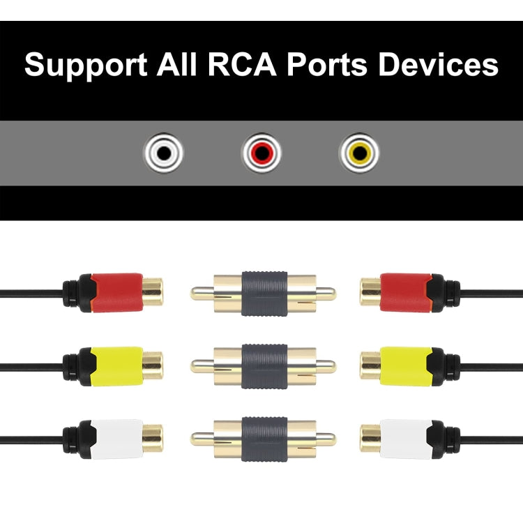 Adattatore audio AV maschio-maschio RCA Lotus placcato oro da 10 pezzi, Gold-plated RCA Male Red, Gold-plated RCA Male Black