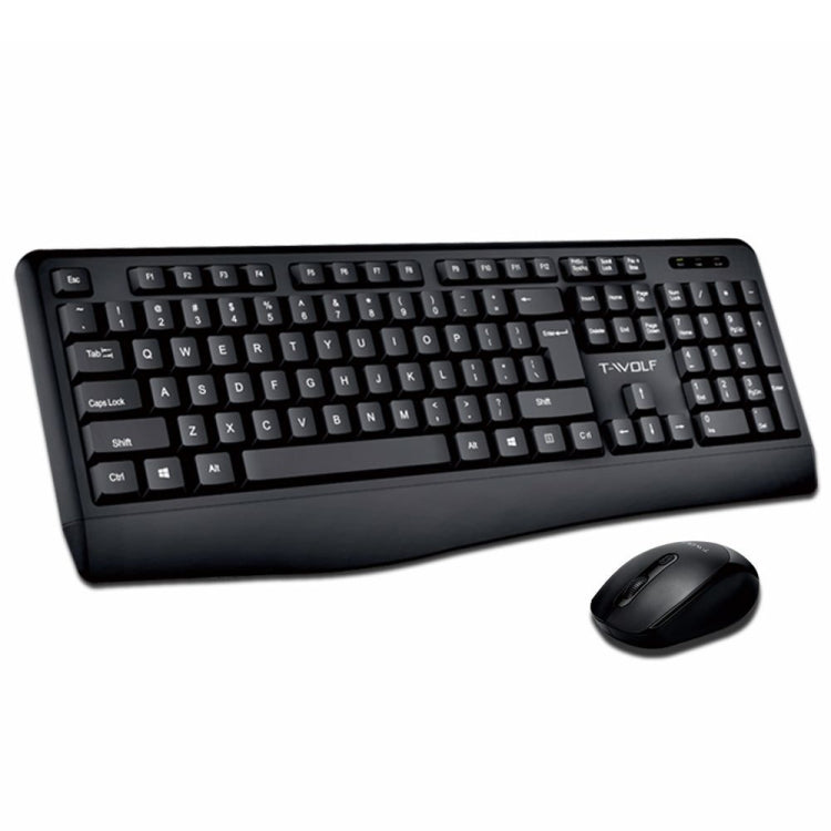 Set tastiera e mouse wireless per laptop da ufficio T-WOLF TF-100 2.4G Bluetooth, TF-100(Black)