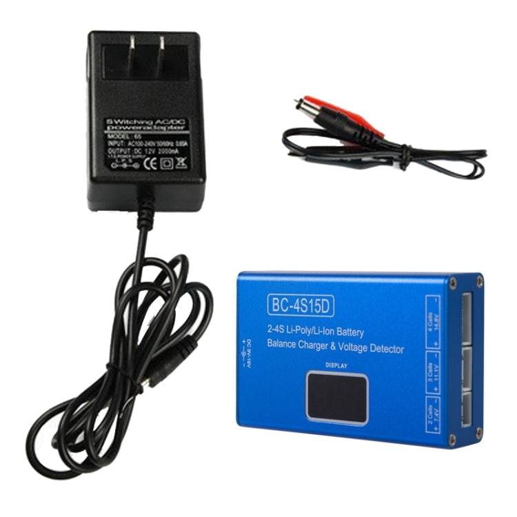 Custodia di ricarica per equilibrio con display digitale a LED per batteria agli ioni di litio con alimentatore, spina americana, BC-4S15D