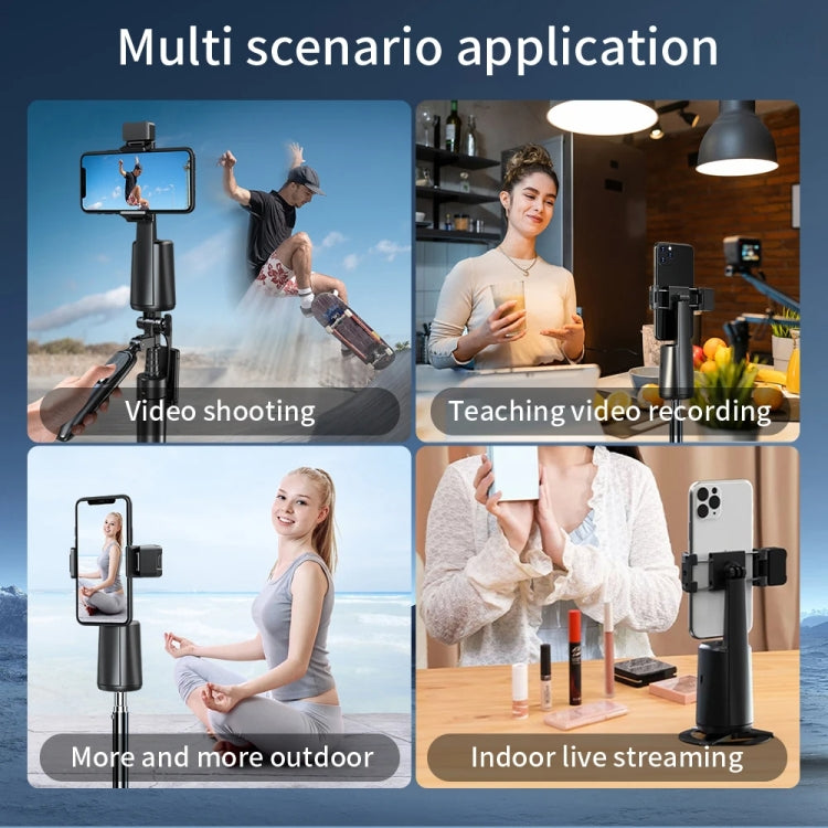 Pixel A200 Stabilizzatore cardanico con rilevamento automatico Bastone per selfie con rotazione a 360 gradi con luce di riempimento, A200 Set 1, A200 Set 2, A200 Set 3