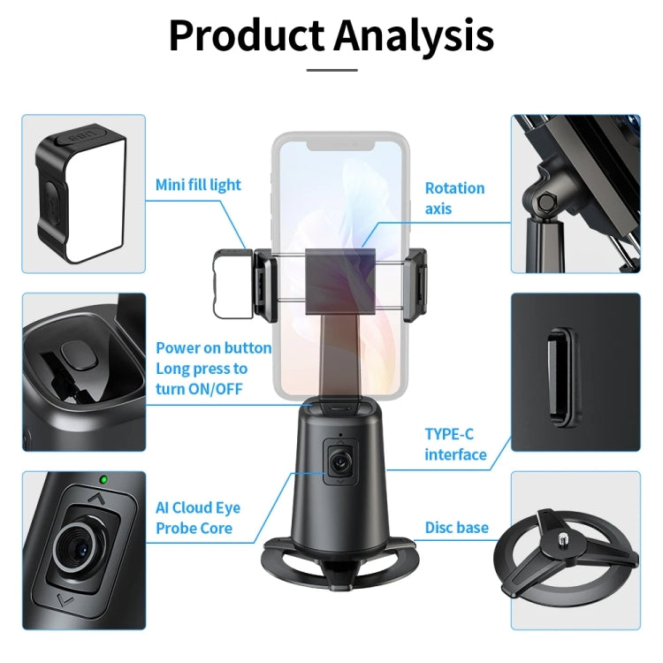 Pixel A200 Stabilizzatore cardanico con rilevamento automatico Bastone per selfie con rotazione a 360 gradi con luce di riempimento, A200 Set 1, A200 Set 2, A200 Set 3