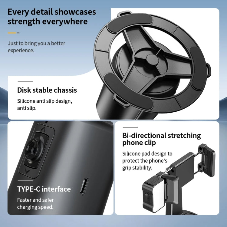 Pixel A200 Stabilizzatore cardanico con rilevamento automatico Bastone per selfie con rotazione a 360 gradi con luce di riempimento, A200 Set 1, A200 Set 2, A200 Set 3