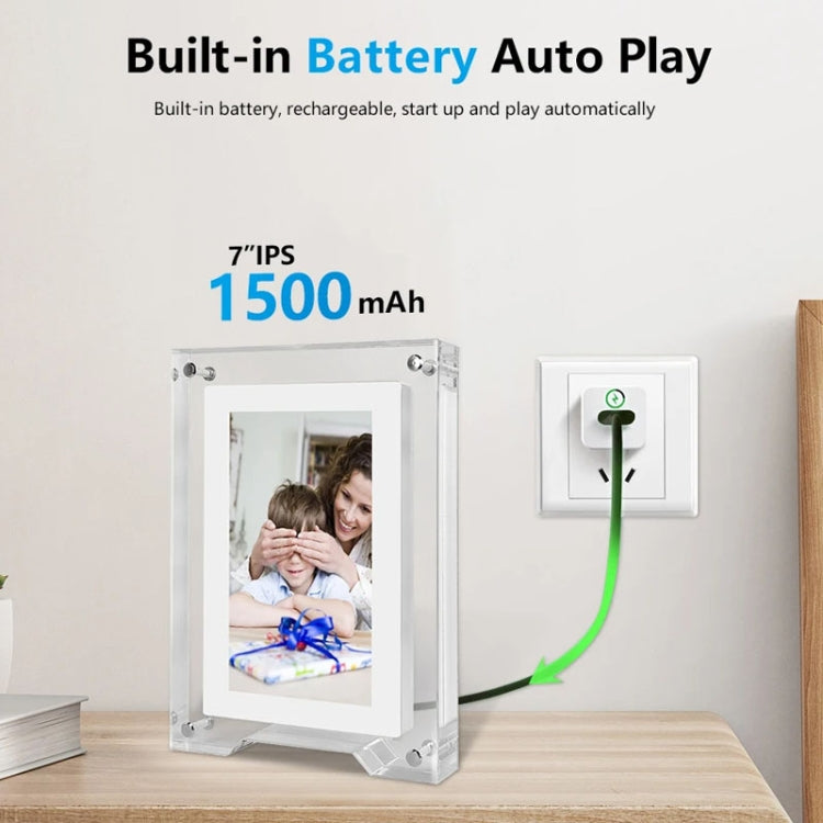 Ornamento per lettore video Smart Motion da tavolo con cornice per foto digitale HD in acrilico da 7 pollici, 7 Inch (US Plug), 7 Inch (EU Plug), 7 Inch (UK Plug)