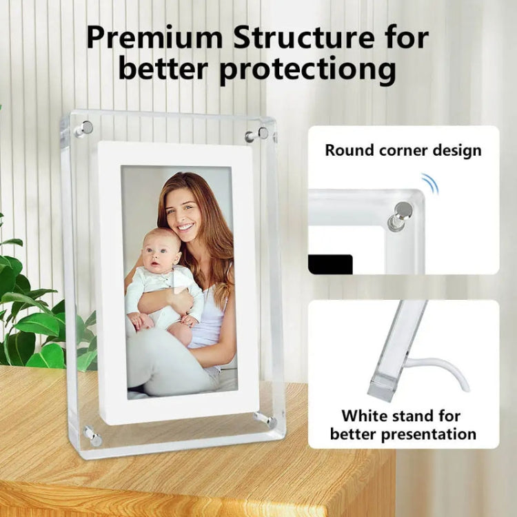 Ornamento per lettore video Smart Motion da tavolo con cornice per foto digitale HD in acrilico da 7 pollici, 7 Inch (US Plug), 7 Inch (EU Plug), 7 Inch (UK Plug)