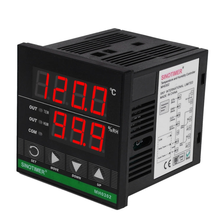 SINOTIMER MH0302 Regolatore di umidità della temperatura intelligente ad alta precisione Display digitale Misuratore di temperatura e umidità, MH0302