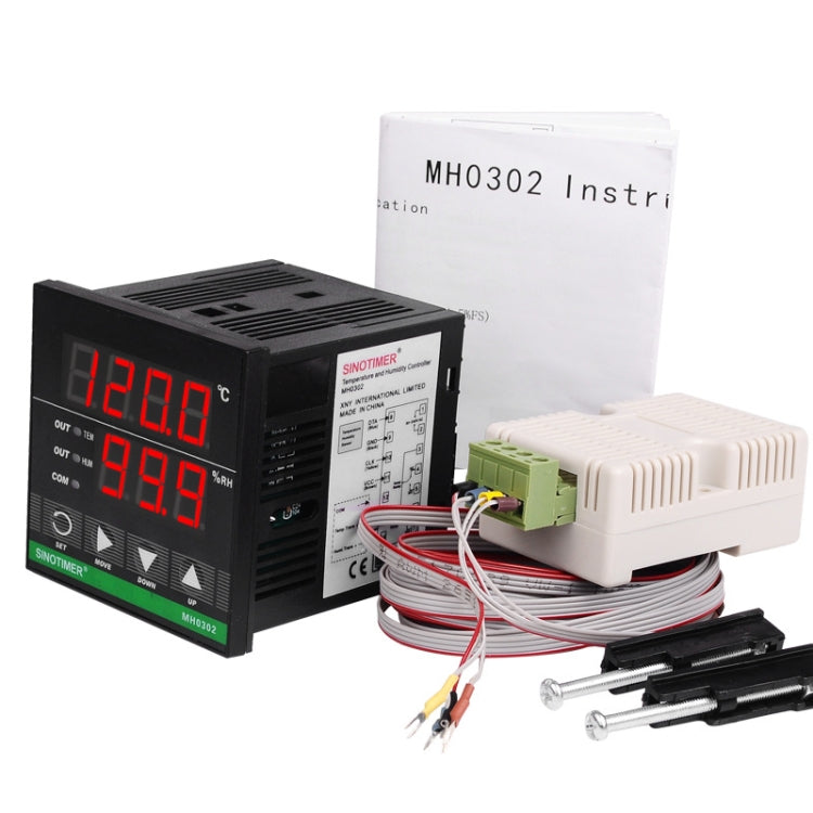 SINOTIMER MH0302 Regolatore di umidità della temperatura intelligente ad alta precisione Display digitale Misuratore di temperatura e umidità, MH0302