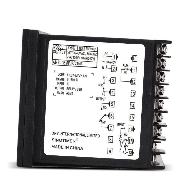 SINOTIMER XY507 Strumento di controllo intelligente della temperatura Relè di riscaldamento PID a guscio corto Uscita a stato solido SSR, XY507