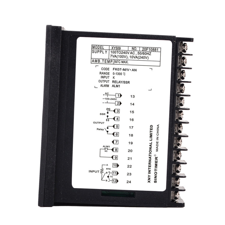 SINOTIMER XY509 Strumento di controllo della temperatura intelligente Relè di riscaldamento PID a custodia corta Uscita a stato solido SSR, XY509