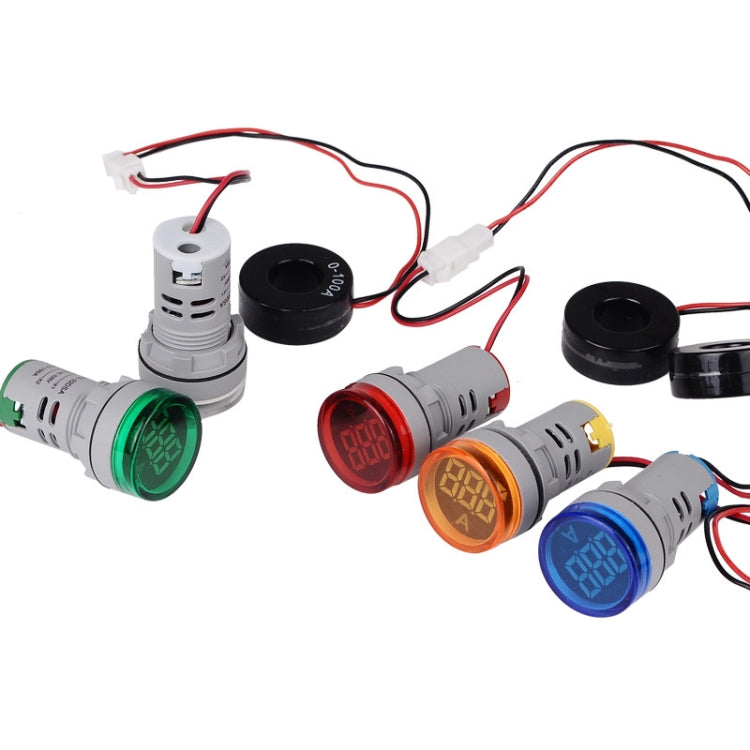 SINOTIMER ST16A Rotondo 22mm LED Segnale luminoso digitale 220V AC Amperometro 0-100A Indicatore luminoso di corrente AC, ST16A