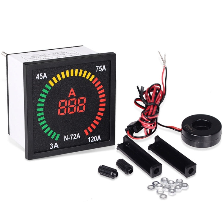 SINOTIMER N-72A Indicatore del segnale di corrente CA Amperometro digitale a LED per giradischi quadrato, N-72A