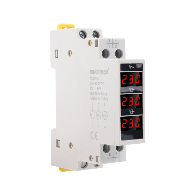 SINOTIMER SDM010 Strumentazione elettronica voltmetro digitale trifase CA tipo binario modulare, SDM010