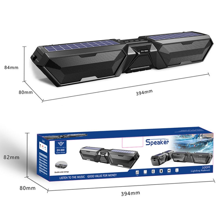 DV-880 Altoparlante Bluetooth wireless solare doppio Radio lunga da esterno