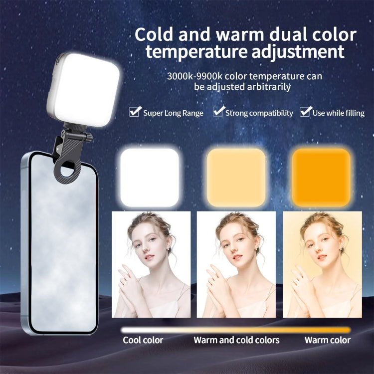 Desiontal V90 Telefono cellulare Live Beauty Fill Light Lampada tascabile a LED con ricarica USB Lampada Tofu, V90