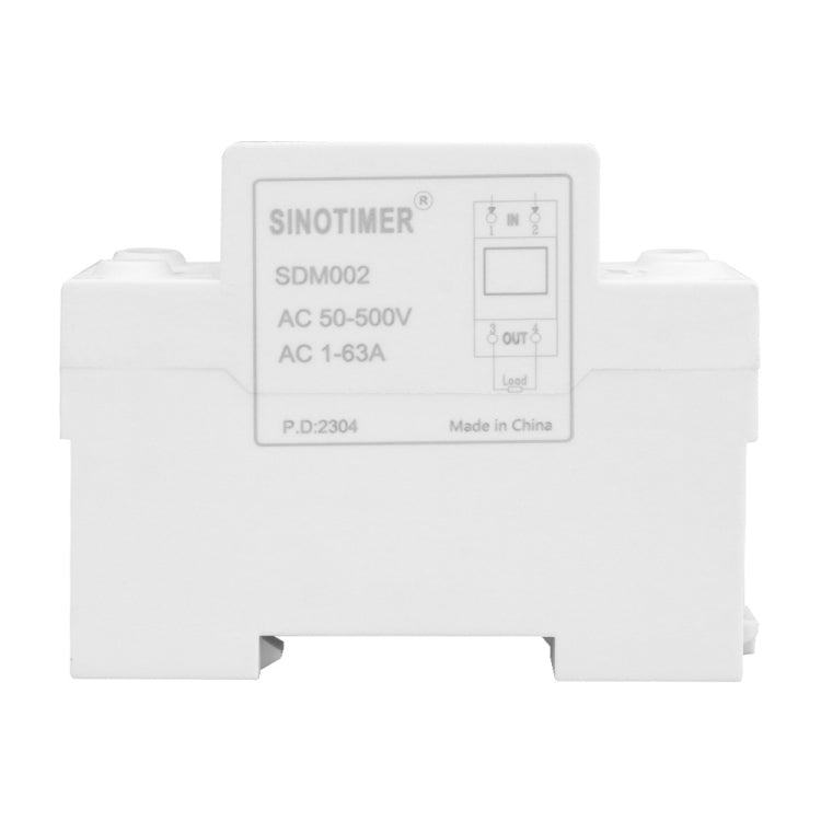 SINOTIMER SDM002 Misuratore di tensione e corrente a doppio display CA monofase su guida DIN per uso domestico, 63A Build-In Intestinal Sensor, 100A External Intestinal Sensor