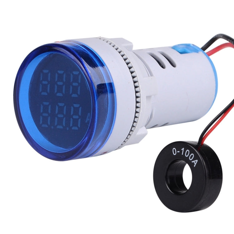 SINOTIMER ST16VA Display digitale a LED rotondo da 22 mm Indicatore di corrente di tensione CA AC 60-500 V 0-100 A, ST16VA