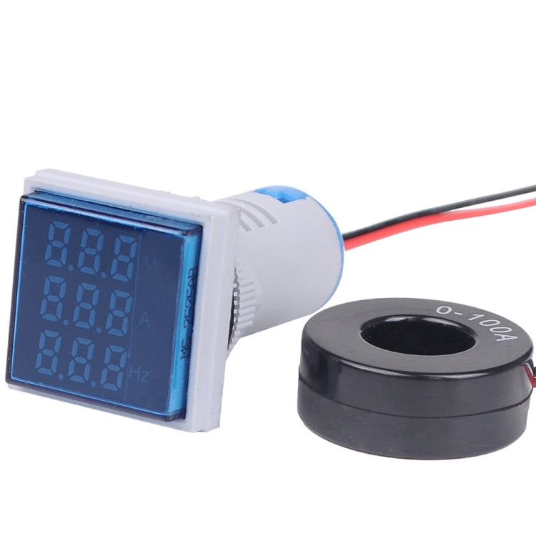 SINOTIMER ST17VAH Display digitale a LED quadrato 3 in 1 Indicatore di frequenza corrente tensione CA 60-500 V 0-100 A 20-75 Hz, ST17VAH