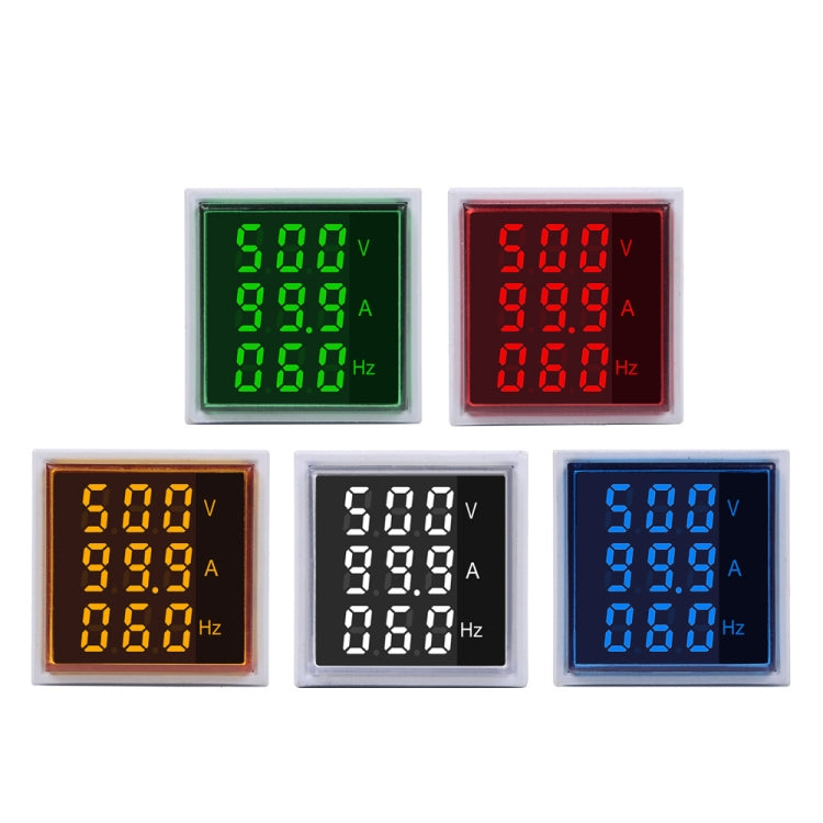 SINOTIMER ST17VAH Display digitale a LED quadrato 3 in 1 Indicatore di frequenza corrente tensione CA 60-500 V 0-100 A 20-75 Hz, ST17VAH